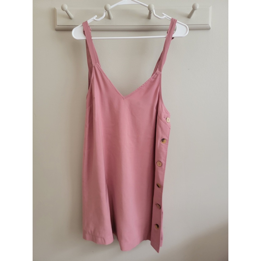 Topshop Women's Dusty Rose Side Button Jumper Dress US 4 90s Y2K EUC Grunge